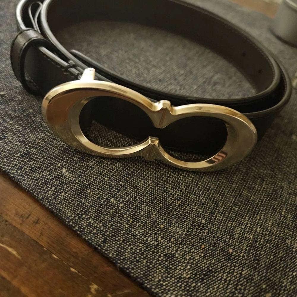 Coach Brown and Black Leather Belt